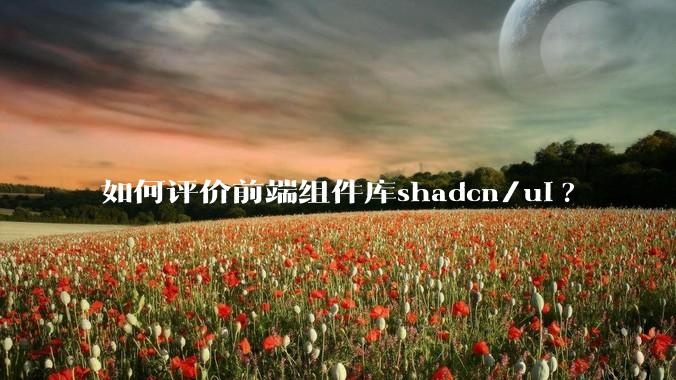 如何评价前端组件库shadcn/ui?